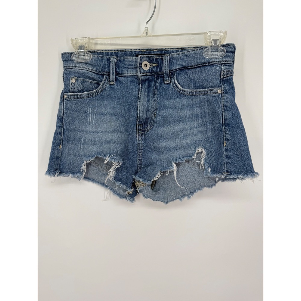 Guess Denim Cut Off Shorts Womens 25 Blue Distressed Raw Hem Festival Y2K Boho